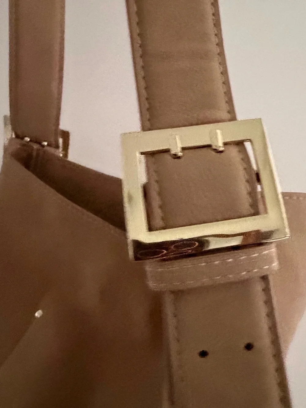 Women's Suede Shoulder Bag in Tan Gold Hardware tote